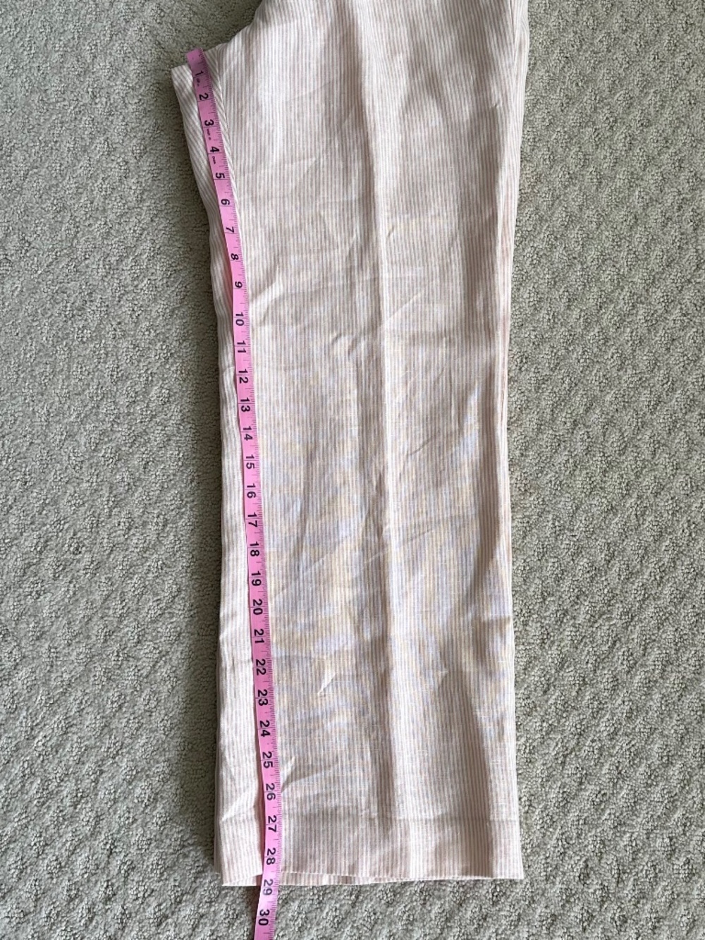 Lauren Ralph Lauren Striped Straight Leg Linen Trousers 14P Lightweight Preppy - Picture 14 of 14